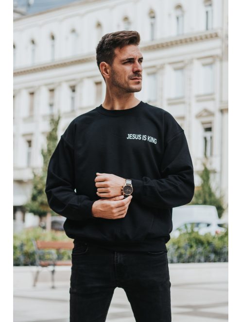 JESUS IS KING black unisex crewneck