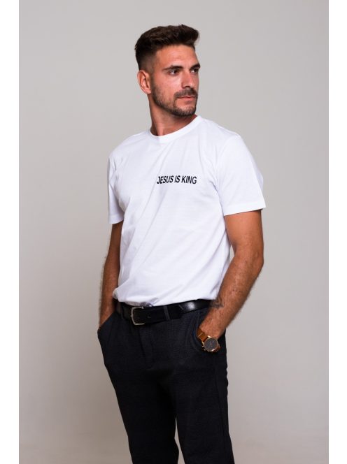 JESUS IS KING white unisex T-shirt