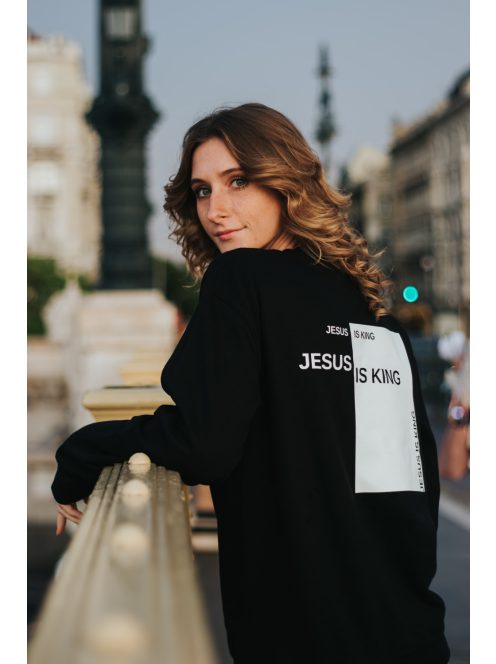 JESUS IS KING black unisex crewneck
