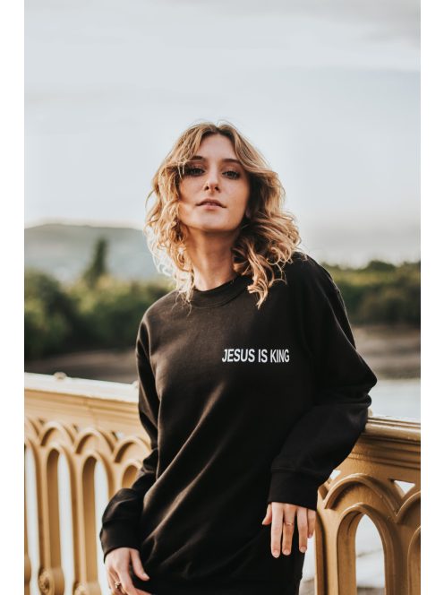 JESUS IS KING black unisex crewneck