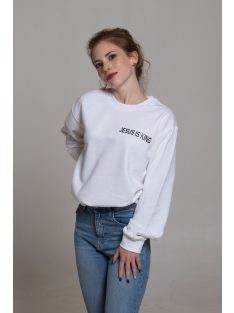 JESUS IS KING white unisex crewneck
