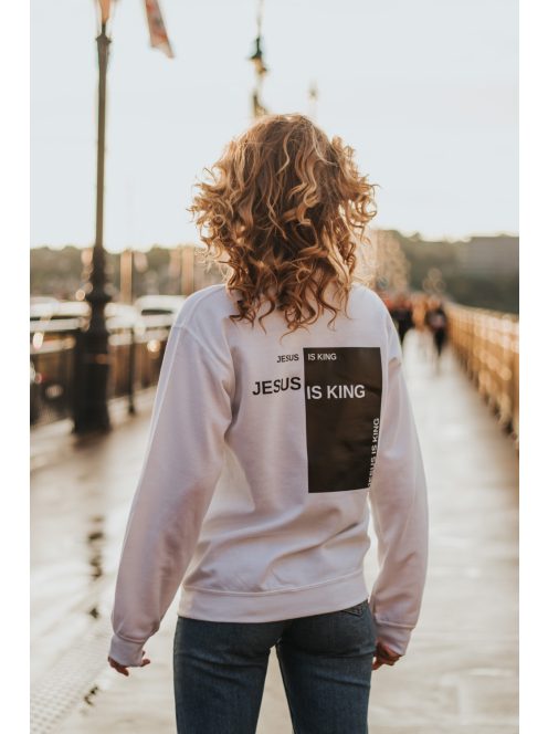 JESUS IS KING white unisex crewneck